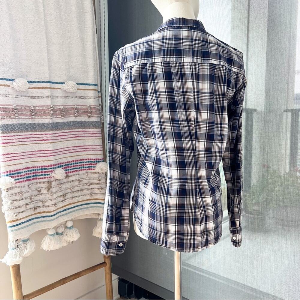 Frank & Eileen Barry Blue White Grey Plaid Long Sleeves Button Down Shirt Small - Picture 4 of 9